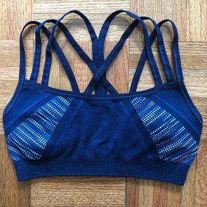 Nux In A Row Strappy Sports Bra in Navy